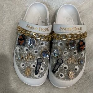 Skecher’s & Snoop Dogg Embellished Slip-On Clog with Gold Accents, Size 8